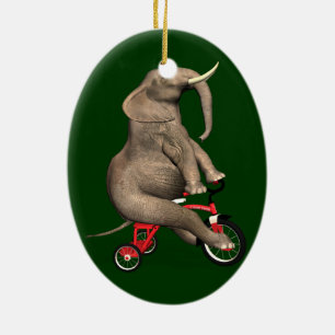 Niedliches Elefantenreiten Keramikornament