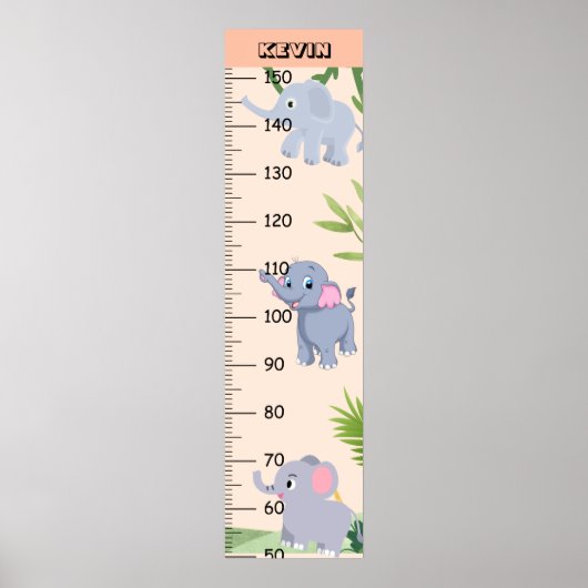 Niedliches Elefantenwachstumsdiagramm Poster (Vorne)