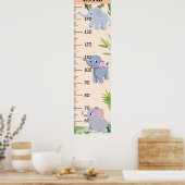 Niedliches Elefantenwachstumsdiagramm Poster (Küche)