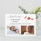 Niedliches Elegantes Baby Foto Geburtshinweis Einh Ankündigung (Stehend Vorderseite)