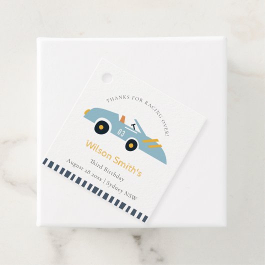 Niedliches, elegantes blaues Race Car Kinder jeden Geschenkanhänger (Beispiel)