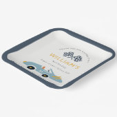 Niedliches, elegantes blaues Race Car Kinder jeden Pappteller (Gewinkelt)