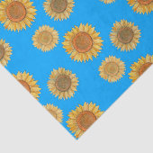 Niedliches elegantes Boho Bauernhaus Gelb Blauer S Seidenpapier (Detail)