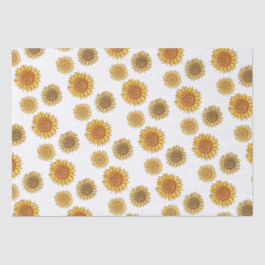 Niedliches elegantes Boho Bauernhaus Gelbe Sonnenb Seidenpapier (Vorderseite)