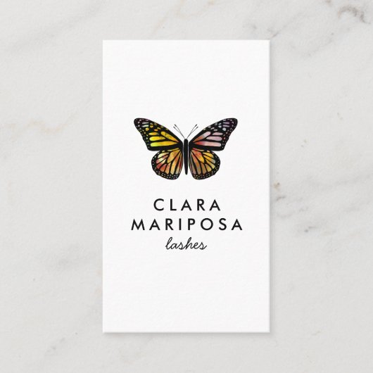 Niedliches Elegantes Butterfly Monarch Beauty Lash Visitenkarte (Vorderseite)