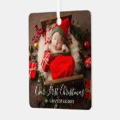 Niedliches elegantes Foto Großeltern Ornament Aus Metall (Vorderseite links)