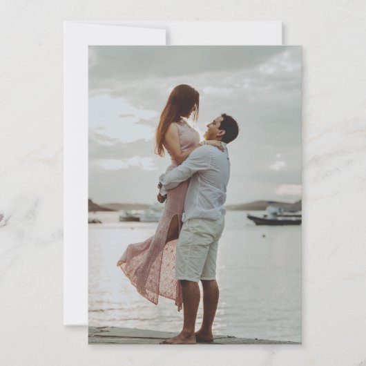 Niedliches elegantes hellbraunes Foto Einladung zu (Vorderseite)