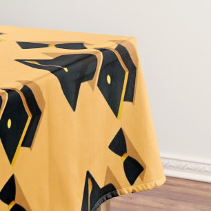 Niedliches elegantes modernes Schwarz-Gelb-Graduie Tischdecke