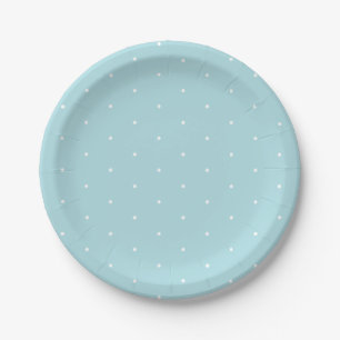 Niedliches elegantes Powderblau, winzige Polka-Dot Pappteller