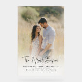 Niedliches elegantes Probe Dinner Foto Begrüßung Acrylschild (Vorderseite)