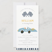 Niedliches elegantes Rennauto Kinder jeden Alters Dankeskarte (Vorderseite)