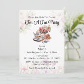 Niedliches elegantes Tea-Party/Party Einladung anp (Stehend Vorderseite)