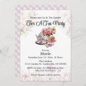 Niedliches elegantes Tea-Party/Party Einladung anp (Vorne/Hinten)