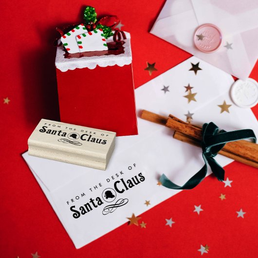 Niedliches Elegantes vom Schreibtisch des Santa Ma Gummistempel