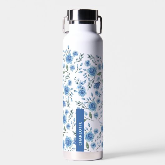 Niedliches elegantes Watercolor Blumenmuster Trinkflasche (Vorne)