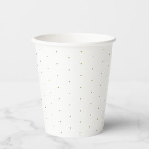 Niedliches elegantes, weißes Polka-Dotmuster Pappbecher