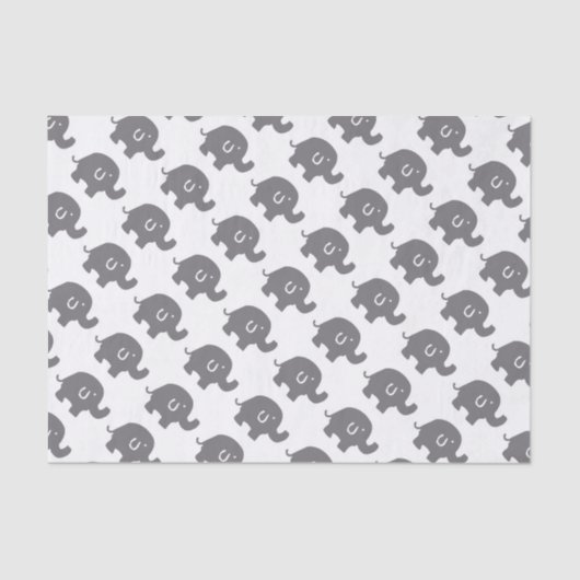 Niedliches Elephant Baby Dusche Geschenkpapier Seidenpapier (Vorderseite)