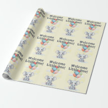 Niedliches Elephant Baby Dusche Umschlagpapier