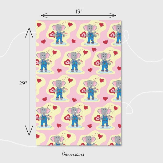 Niedliches Elephant Baby Dusche Umschlagpapier Geschenkpapier Set
