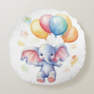 Niedliches Elephant Baby Round Cushion: Komfort un Rundes Kissen
