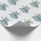 Niedliches Elephant Baby Script Baby Geschenkpapier (Ecke)