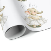 Niedliches Elephant Baby Script Baby Wrapping Pape Geschenkpapier (Rolleneckpunkt)