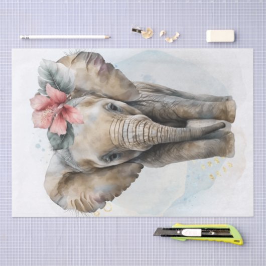 Niedliches Elephant Baby Seidenpapier (Handwerk)