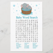 Niedliches Elephant Baby Shooter Word Search Game (Vorderseite)