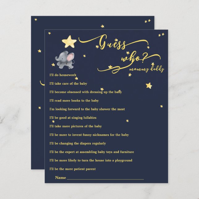 Niedliches Elephant & Balloon Baby Showspiel (Vorne/Hinten)