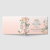 Niedliches Elephant Floral Girl Baby Shower Gästeb Gästebuch (Voll)