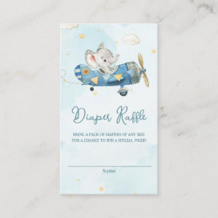 Niedliches Elephant Flugzeug Adventure Baby Diaper Begleitkarte