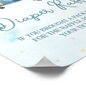 Niedliches Elephant Flugzeug Adventure Blue Diaper Poster (Ecke)