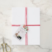 Niedliches Elephant & Giraffe Floral Baby Shower G Geschenkanhänger (Mit Garn)