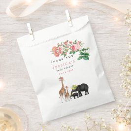 Niedliches Elephant & Giraffe Floral Baby Shower G Geschenktütchen