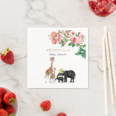 Niedliches Elephant & Giraffe Floral Baby Shower G Serviette (Beispiel)