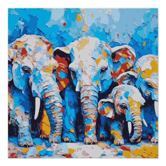 Niedliches Elephant Glossy Poster (Vorderseite)