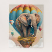 Niedliches Elephant Hot Air Ballon Whimsical Tier Puzzle (Vertikal)