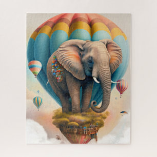 Niedliches Elephant Hot Air Ballon Whimsical Tier Puzzle