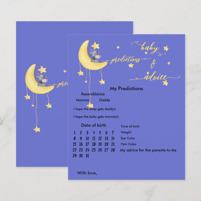 Niedliches Elephant & Little Butterfly Baby Showsp (Vorne/Hinten)