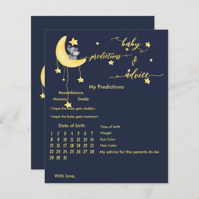 Niedliches Elephant & Little Butterfly Baby Showsp (Vorne/Hinten)