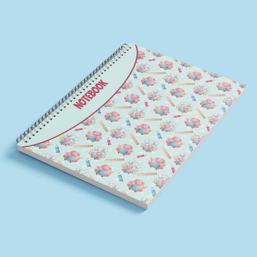 Niedliches Elephant Muster Spiral Notebook Notizblock