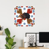 Niedliches Elephant Shrew Fun farbiges Muster Poster (Heimbüro)