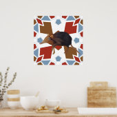 Niedliches Elephant Shrew Fun farbiges Muster Poster (Küche)