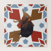 Niedliches Elephant Shrew Fun farbiges Muster Puzzle (Horizontal)