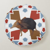 Niedliches Elephant Shrew Fun farbiges Muster Rundes Kissen (Rückseite)
