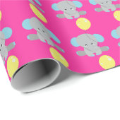 Niedliches Elephant Wrapping Paper Geschenkpapier (Rolleneckpunkt)