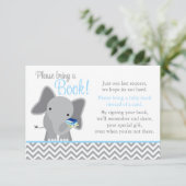 Niedliches Elephant Zickzack Light Blue Baby Dusch Begleitkarte (Stehend Vorderseite)