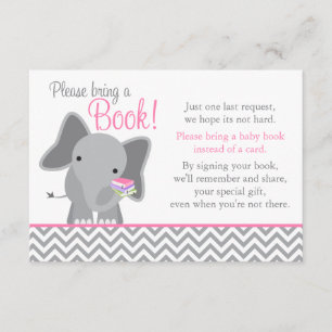 Niedliches Elephant Zickzack Pink Girl Babydusche Begleitkarte