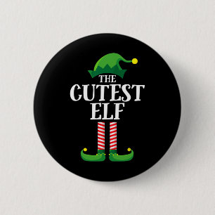Niedliches Elf Matching Family Group Weihnachts-Pa Button