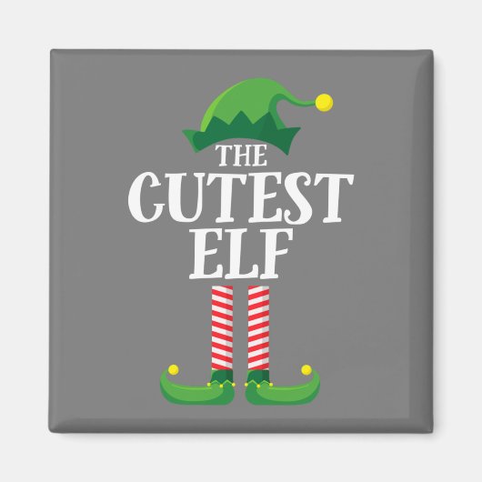 Niedliches Elf Matching Family Group Weihnachts-Pa Magnet (Vorne)